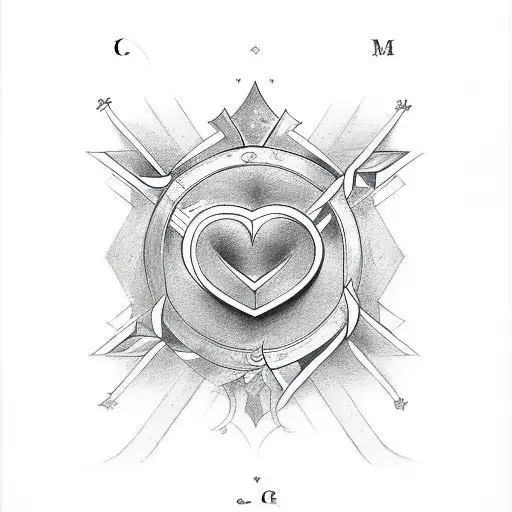 Love Symbol Tattoo For Initials C And G