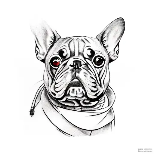 A Creative Tattoo Design Featuring A Frenchie Artist Painting A Mural