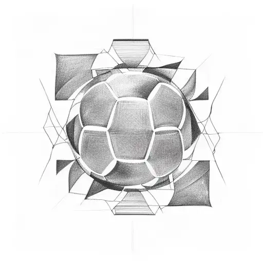 An Abstract Geometric Design Incorporating Elements Of Soccer And The Estadio Santiago Bernabeu