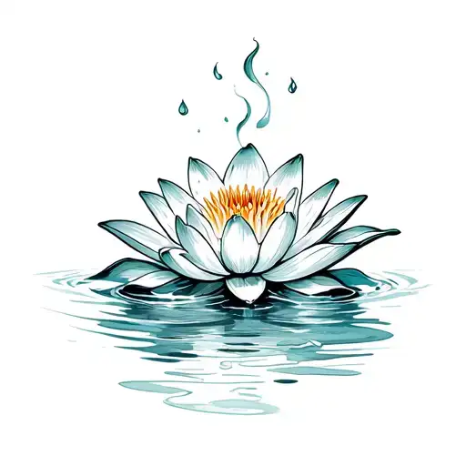 Living Water With Lily Flower