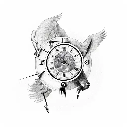 Icarus Falling With A Clock