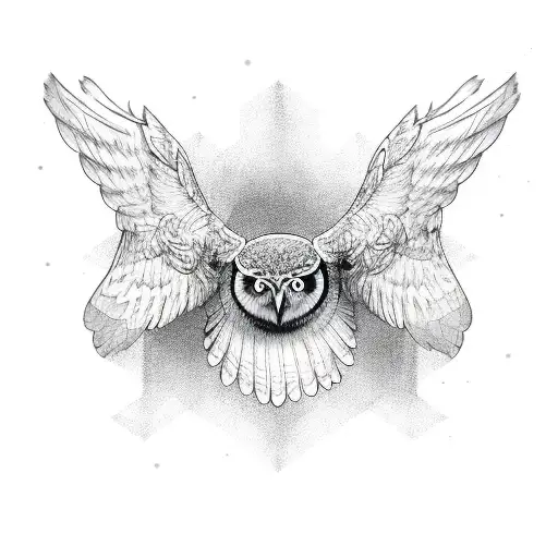 Owl Wings Open Engrave Style