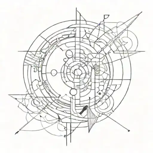 Abstract Minimalist Tattoo In Mayakovsky Style