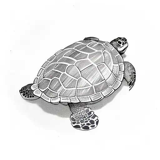 Turtle With Small Flowers