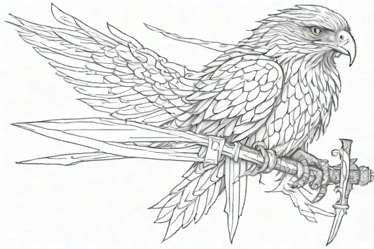 Hawk Wrapped Around Sword