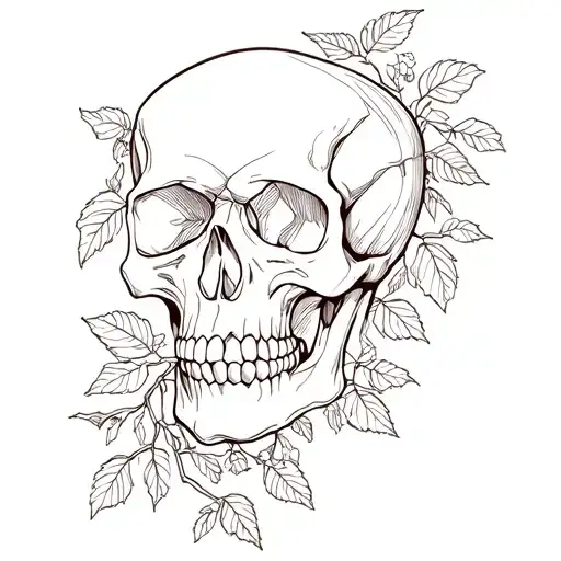 Skull Blackberry Vine Growing