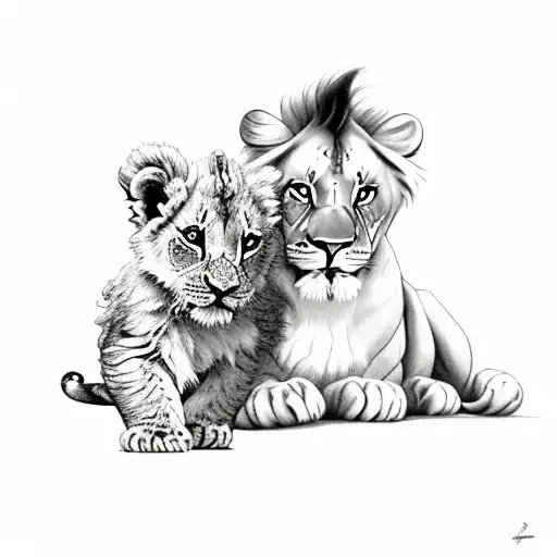 Butterfly And Baby Lion