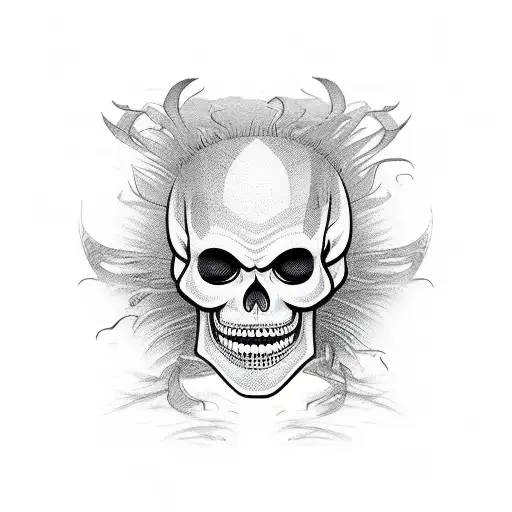 Japanese Mempo Mask With Skeleton