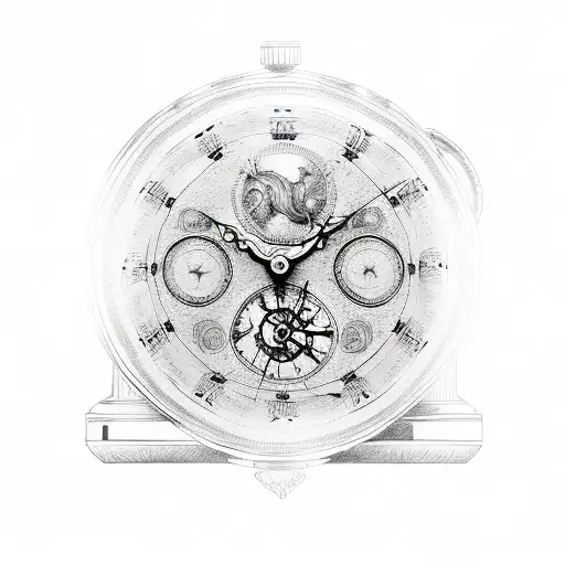 Full Grandfather Clock With Secondary Pocket Watch Wound Behind