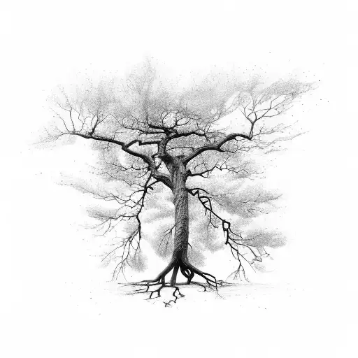 Tree Struck By Lightning Dead On One Side Alive On The Other