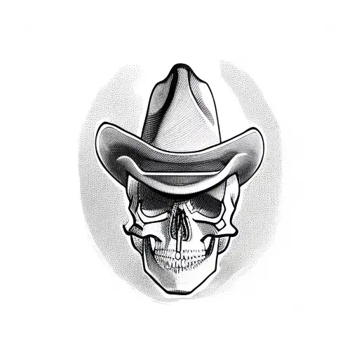 Skull With A Cowboy Hat