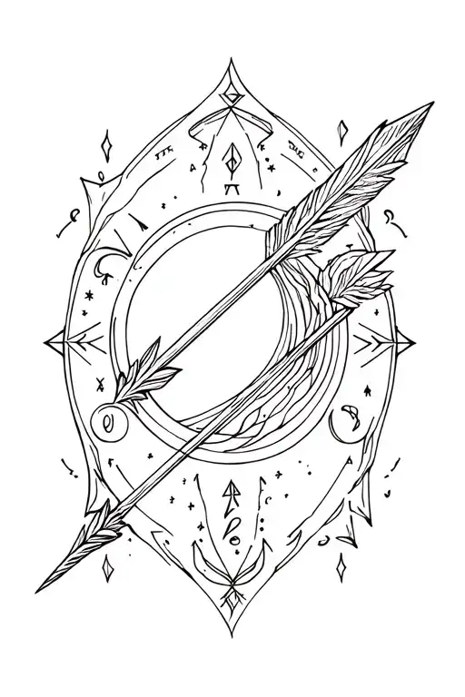 Sagittarius Arrow With Astrology Backdrop