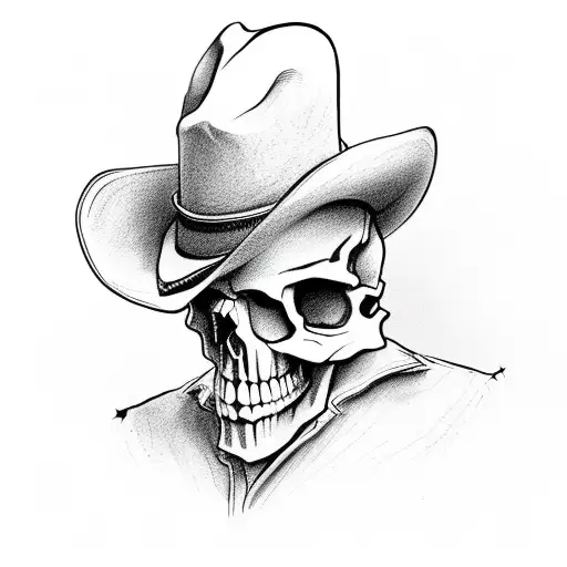 Skull With A Cowboy Hat