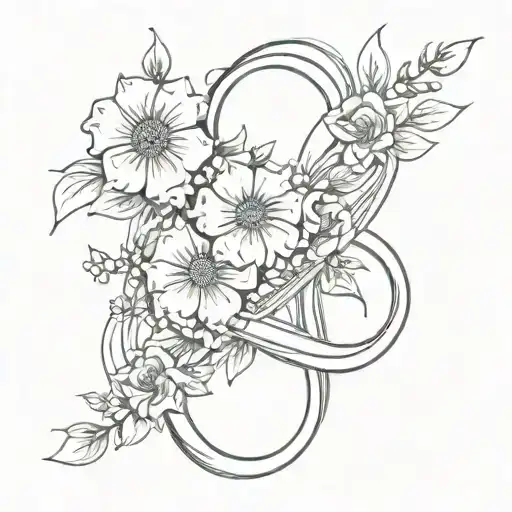 Flowers Intertwined With Infinity Symbol Incorporated