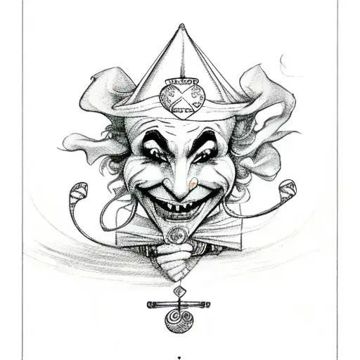 Jester Clown Play Violin Tarot Car