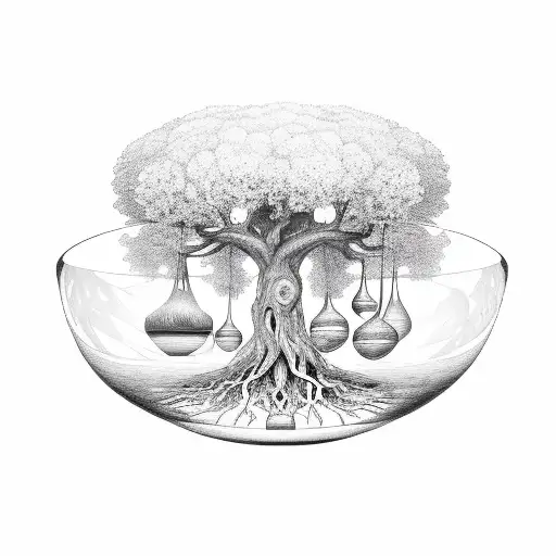 Tree Of Life With A Little Hourglass In Its Trunk