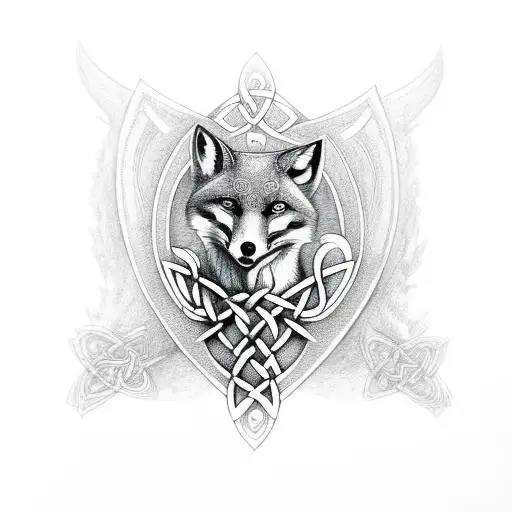 Celtic Cross Morphed Into Fox With The Name Auden