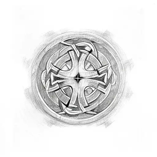 Celtic Cross With Scrolls