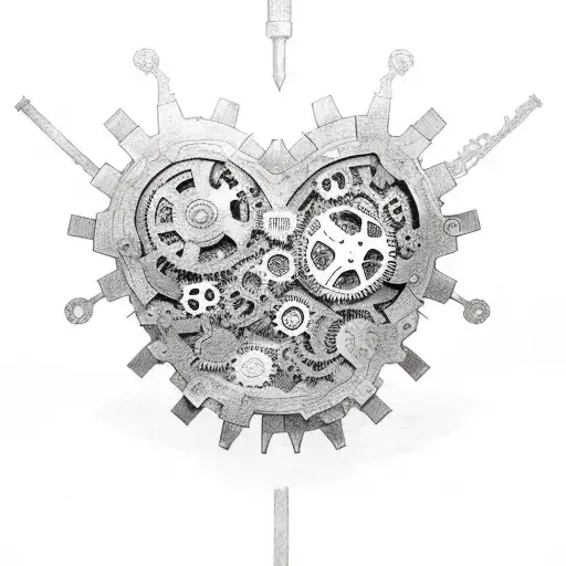 A Shattered Heart With Gears And Mechanisms Symbolizing Resilience And Strength