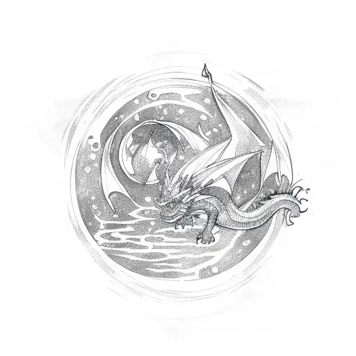 Dragon And Phoenix Twins Moon Spirit And Water Spurit
