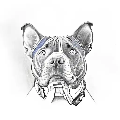 Lite Brown Pitbull With Blue Eyes Sitting On The Floor With Blue Eyes