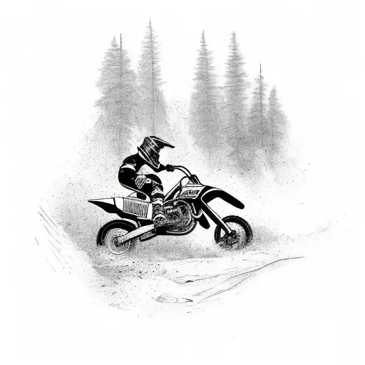 A Portrait Of A Family Member Riding A Dirtbike