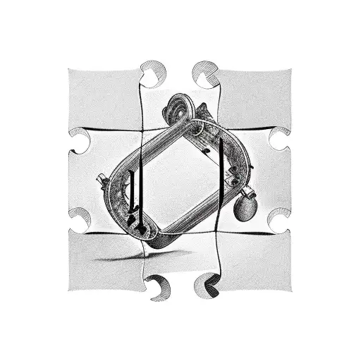 Music Notes Turning Into Puzzle Pieces