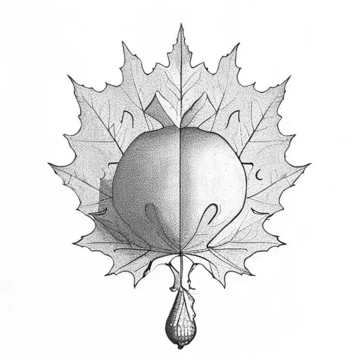 Acorn With Maple Leaf White Veton Horse