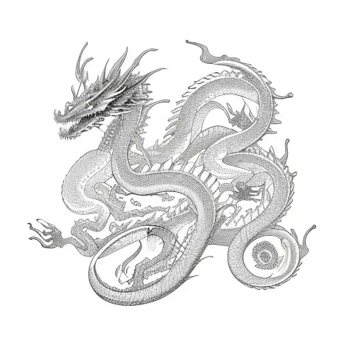 Cherry Blossoms And A Dragon