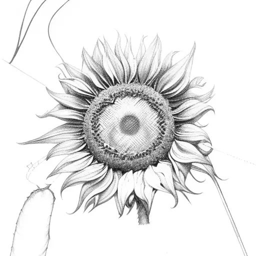 Sunflower With Webbing And Spiders
