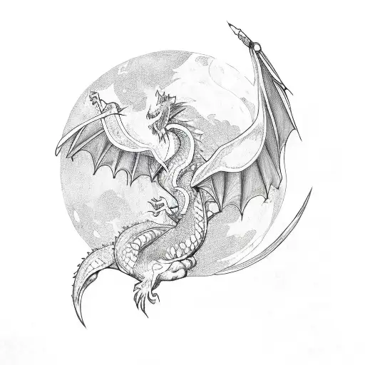 Dragon And Phoenix Twins Moon Spirit And Water Spurit