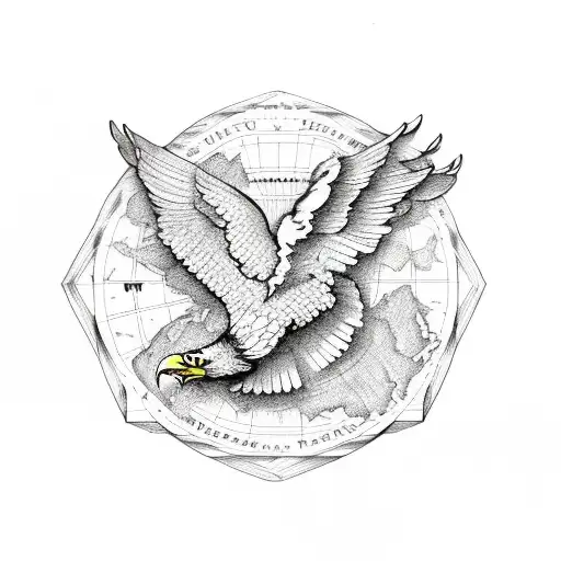 A Stylized Map Of The Usa With An Eagle Flying Over It