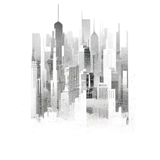 Cityscape With A Lion Silhouette Blending Into The Buildings