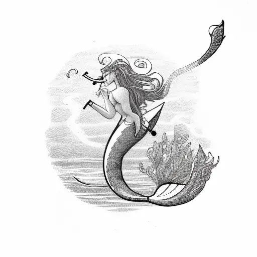 Male Mermaid Smoking Pipe