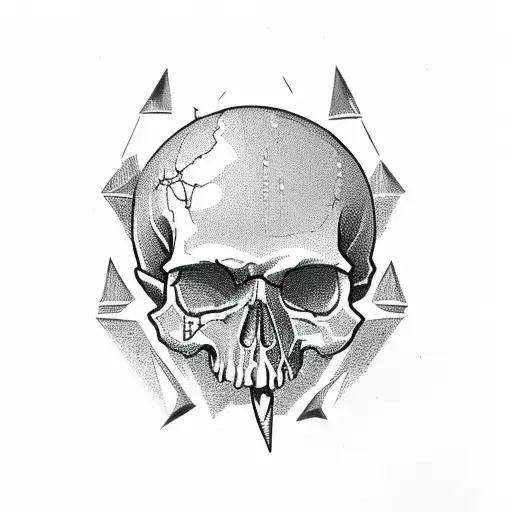 Skull Stabbed With Daggers