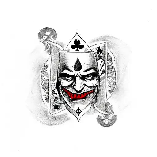 Joker Tattoo Combined With Ace Of Spades Playing Card Combined With Molon Labe