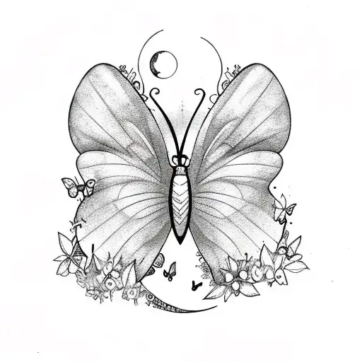 Vertical Fairy Garden Butterfly Moon