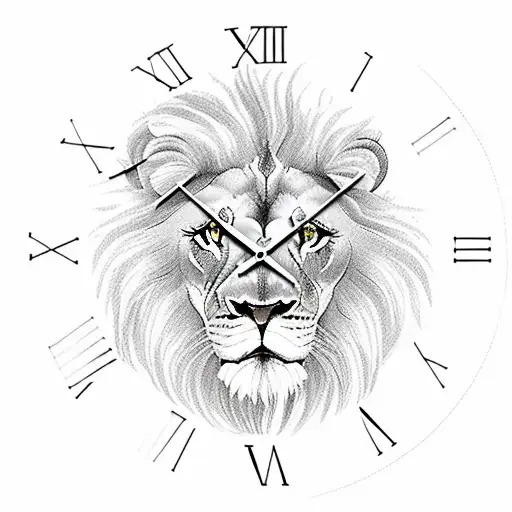 Lion Sun Clock Rose