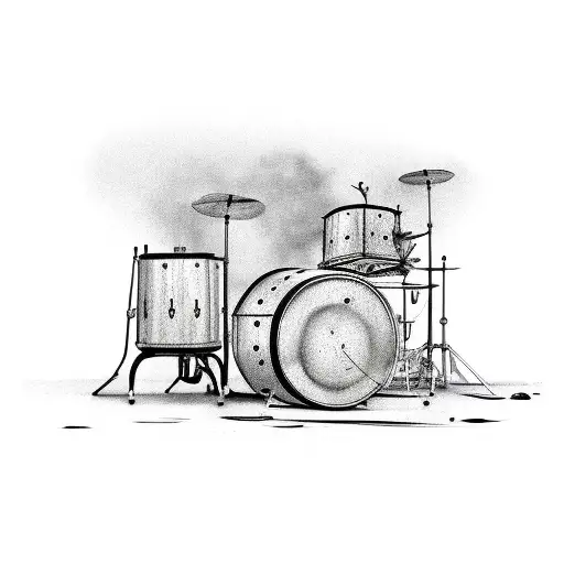 Illustrative Collage Of Different Percussion Instruments