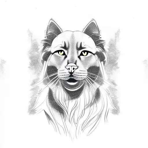 Golder Retriever And Black Cat