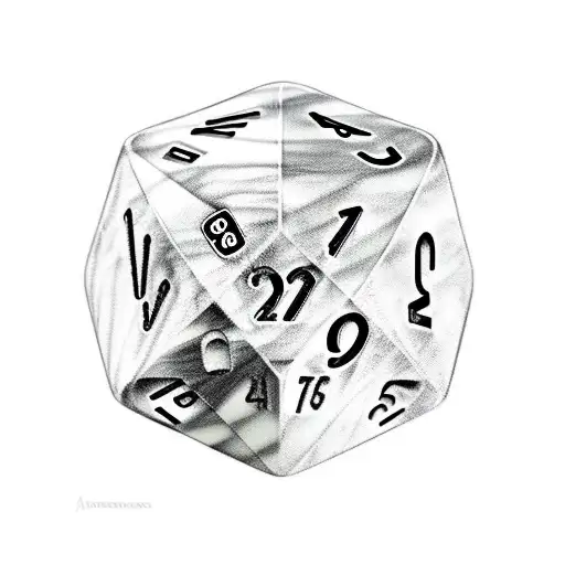 A Dungeons & Dragons Dice Set With Anime Characters As The Numbers