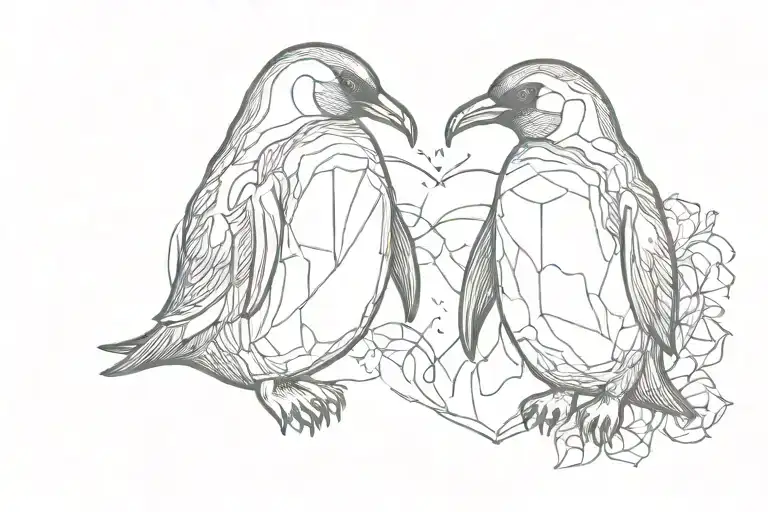 Penguin And A Heart