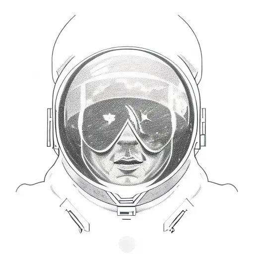 Astronaut With Earth Reflection On His Helmet