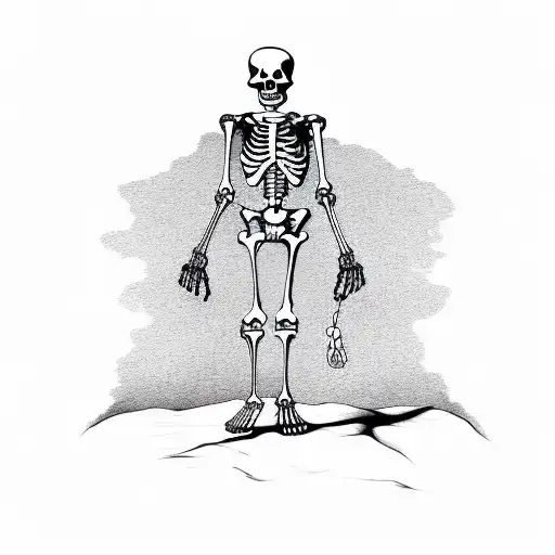 Skeleton With Its Own Skull In Hand