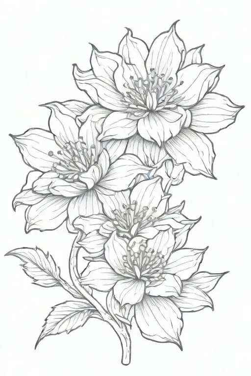 Fine Line Flower Small