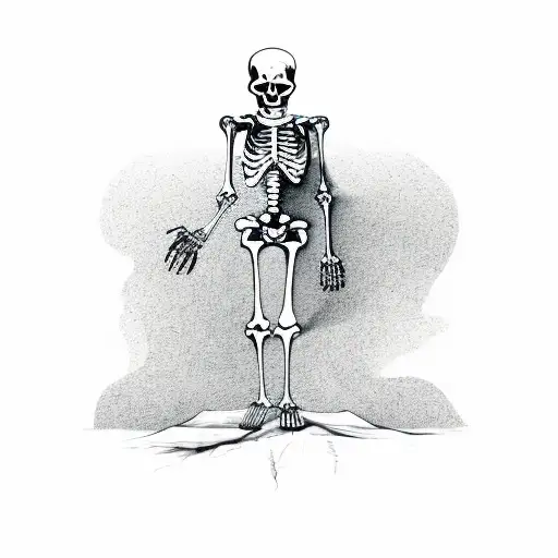 Skeleton With Its Own Skull In Hand