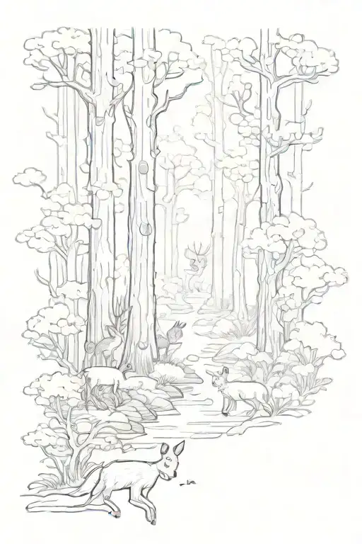 Woodland Animals In A Forest