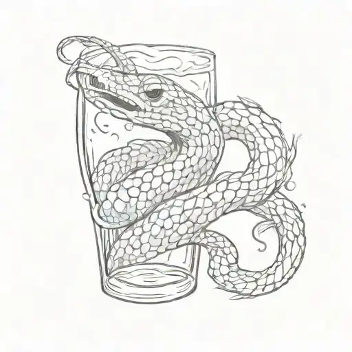 Snake Wrapped Around A Pint Glass