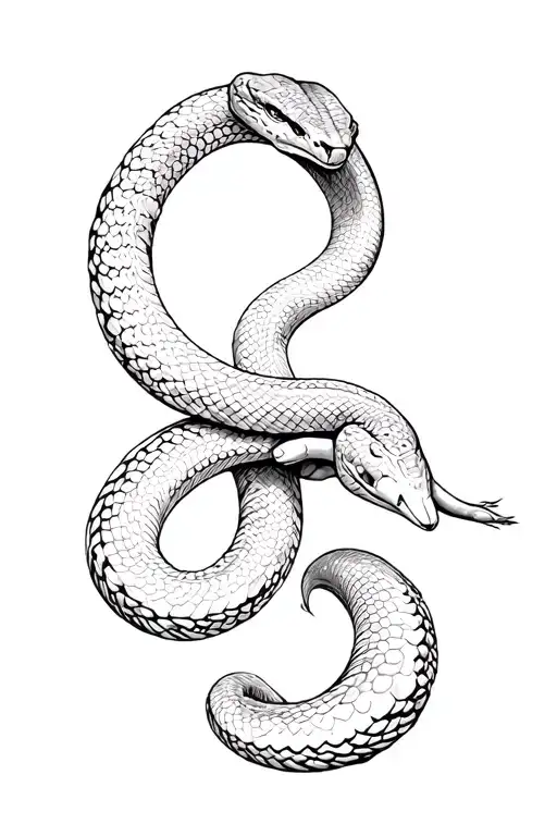 The Snake Wrapps His Hand Around