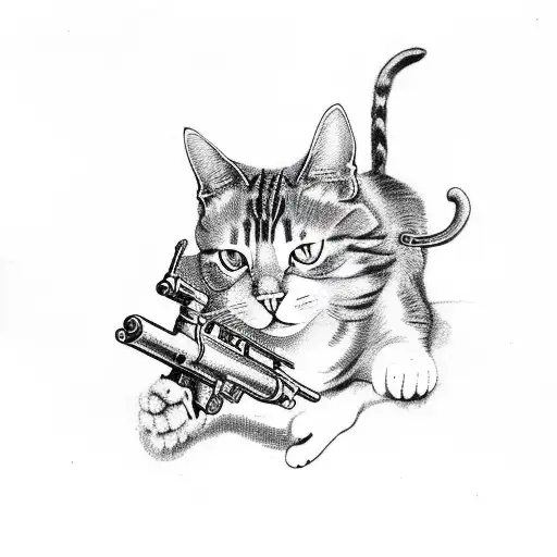 Cat And Dog 1920S Gangster With Gun